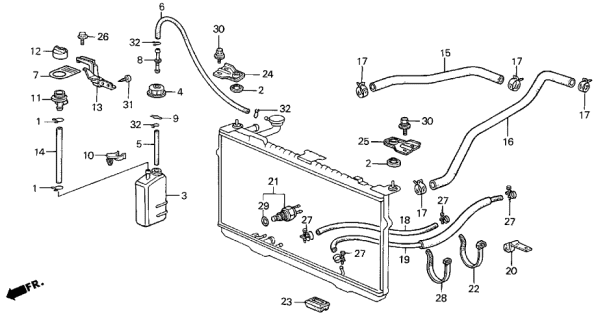 1989 Acura Integra Water Hose (Upper) Diagram for 19501-PG6-010