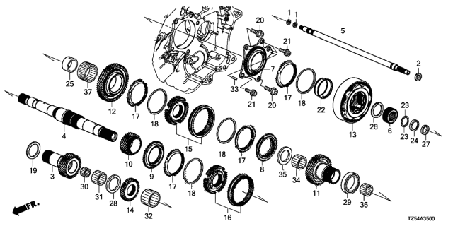 2017 Acura MDX Sleeve Set, Hub (2ND) Diagram for 23626-R9T-010