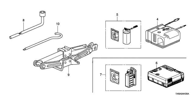 2018 Acura ILX Puncture Repair Kit Diagram