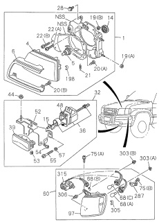 Head Lamp Assembly Diagram for 8-97204-905-1