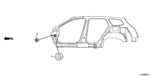 2011 Acura TSX 5 Door TSXTEC KA 5AT Grommet Diagram 2