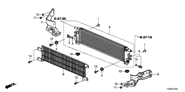 2019 Acura MDX 5 Door ADV (HYBRID (AWD)) KA DCT PCU Radiator (Toyo) Diagram