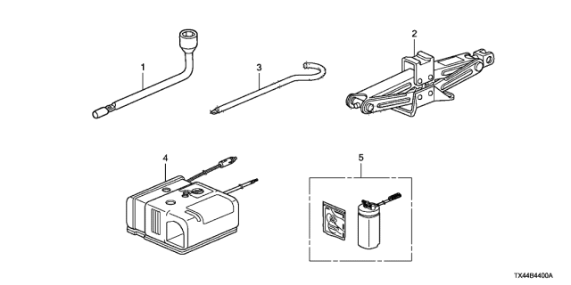 2016 Acura RDX Tools - Jack Diagram