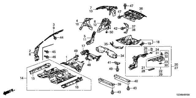 2015 Acura TLX Floor - Inner Panel Diagram