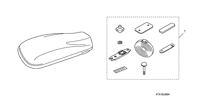 2013 Acura MDX 5 Door TECH KA 6AT Roof Box (Medium) Diagram