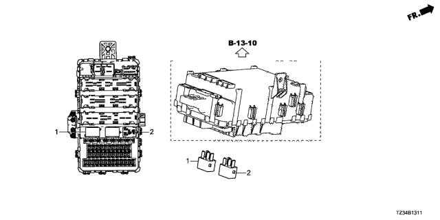2020 Acura TLX 4 Door 24BASE KA DCT Control Unit - Cabin Diagram 2