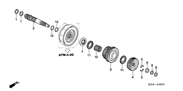 2005 Acura RL Shaft, Third Diagram for 23240-RDK-010