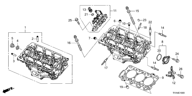 2022 Acura MDX 5 Door TECH KA XAT Front Cylinder Head Diagram