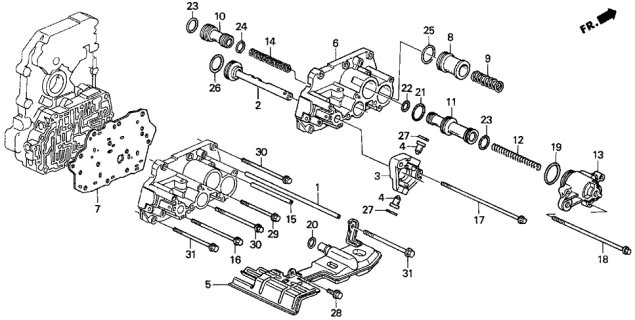 1997 Acura CL Piston, Top Accumulator Diagram for 27576-PX4-800