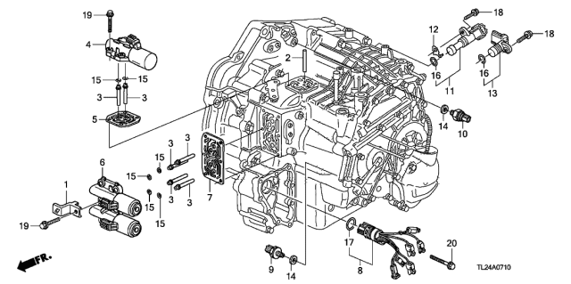 2009 Acura TSX 4 Door TSX (TECH) KA 5AT AT Solenoid Diagram