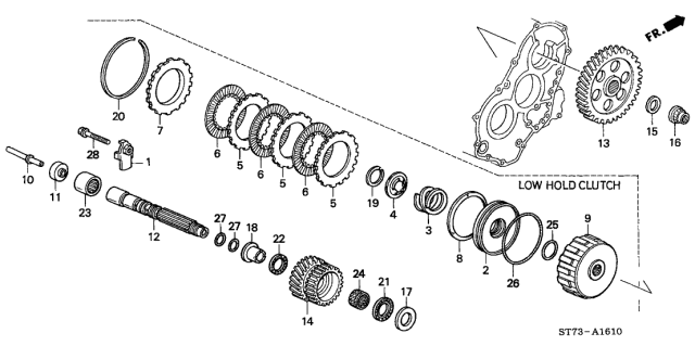 2000 Acura Integra AT Sub Shaft Diagram