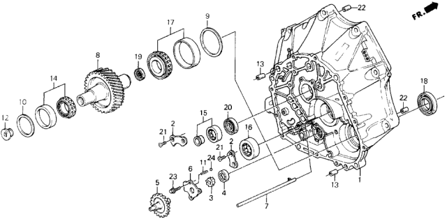 1992 Acura Legend MT Clutch Housing Diagram