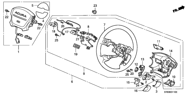 2001 Acura Integra Steering Wheel Diagram