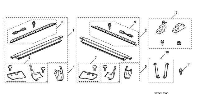2007 Acura MDX 5 Door TECH (ENTERTAINMENT) KA 5AT Running Board (Sport) Diagram