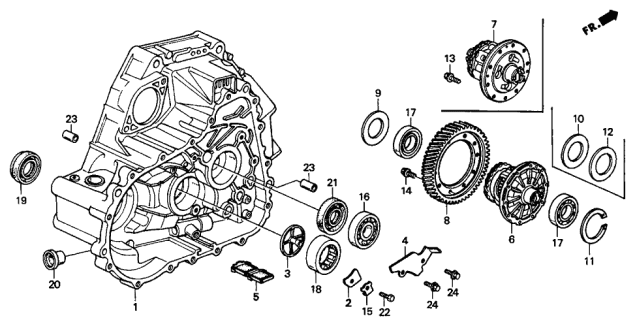 1997 Acura Integra 3 Door GS-R KA 5MT MT Clutch Housing Diagram