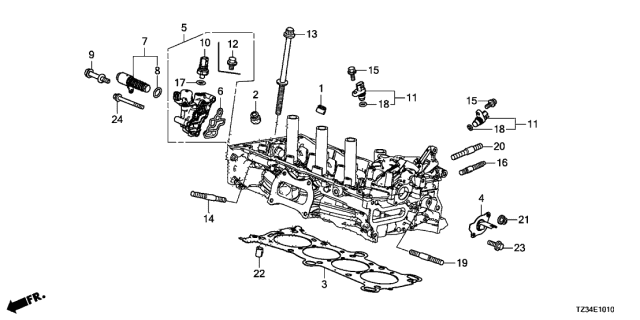 2019 Acura TLX Spool Valve Assembly Diagram for 15810-5A2-A01