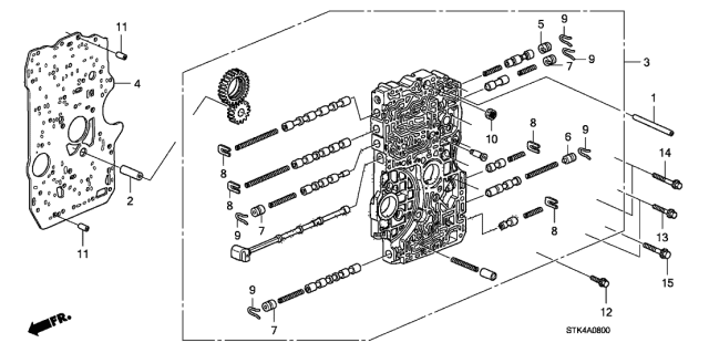 2009 Acura RDX AT Main Valve Body Diagram