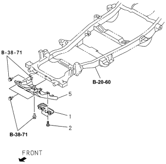 1996 Acura SLX 4 Door 4LS (PREMIUM) KA 4AT Under Guard Diagram