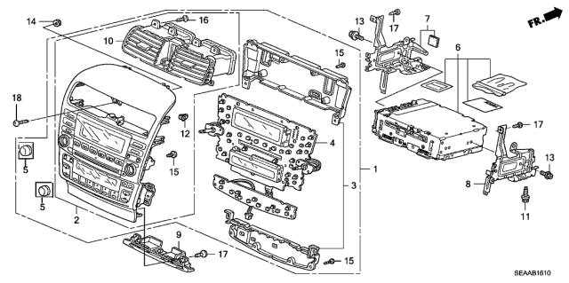 2008 Acura TSX 4 Door TSX KA 6MT Center Module Diagram