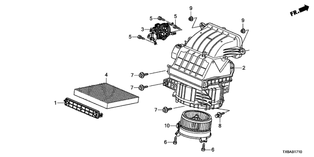 2018 Acura ILX Blower Sub-Assembly Diagram for 79305-TX6-A42