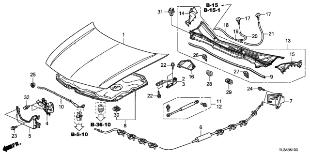 2014 Acura TSX Hood-Insulator Diagram for 74141-TL0-G20