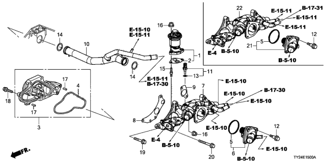 2014 Acura RLX Cover Assembly, Thermostat Diagram for 19315-5G2-A01