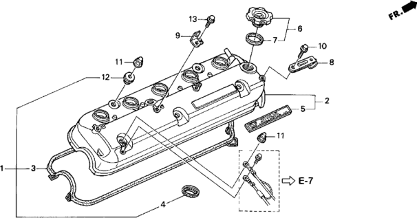 1996 Acura TL Head Cover Gasket Set Diagram for 12030-P1R-000