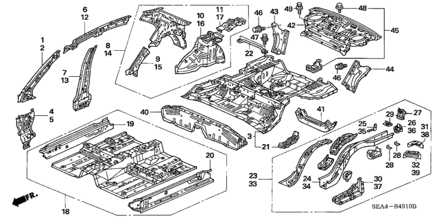 2005 Acura TSX Floor - Inner Panel Diagram