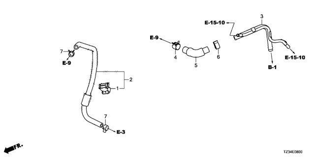 2019 Acura TLX Tube, Breather Diagram for 17152-5A2-A00