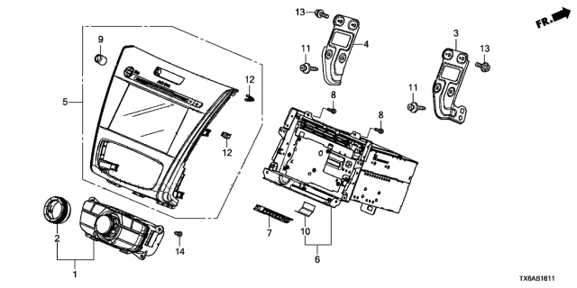 2018 Acura ILX Audio Unit Assembly Diagram for 39100-TX6-A61RM