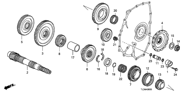 2010 Acura TSX Gear, Countershaft Fifth Diagram for 23491-RM7-000