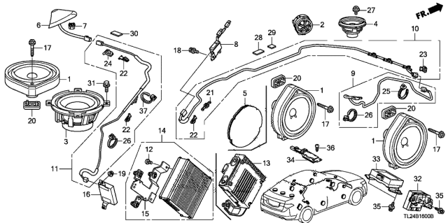 2011 Acura TSX Radio Antenna - Speaker Diagram