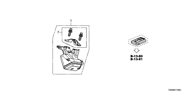 2014 Acura RDX 5 Door BASE (2WD) KA 6AT Key Cylinder Components Diagram