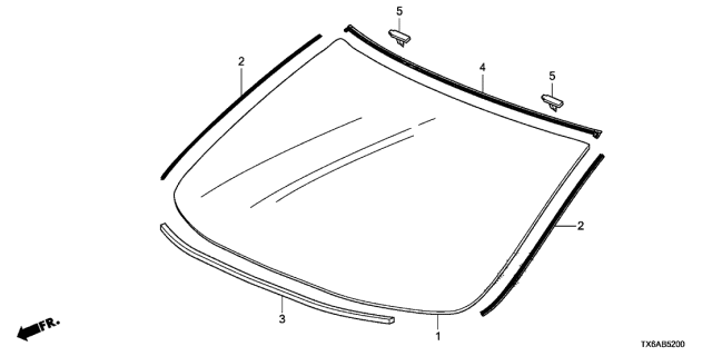 2021 Acura ILX Front Windshield Diagram