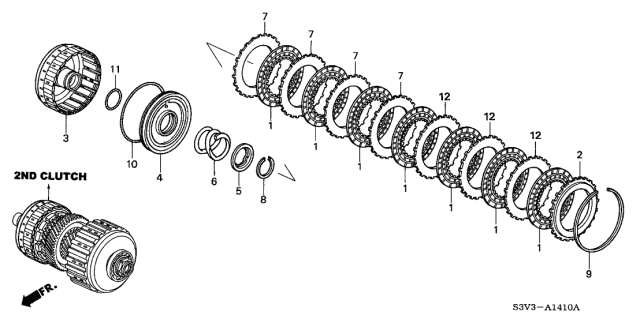 2005 Acura MDX Disk, Clutch Diagram for 22545-RDK-023