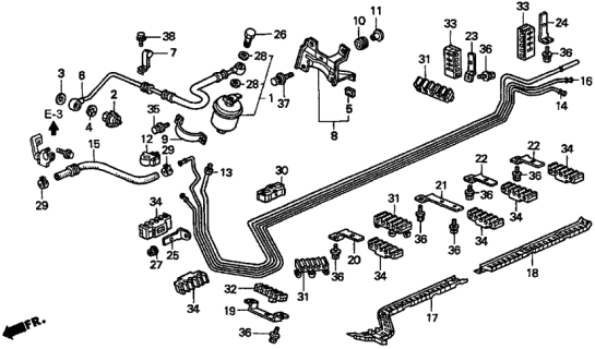 1997 Acura TL Clamp A, Fuel Pipe Diagram for 91599-SW5-L31