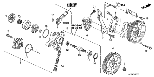 2005 Acura TL P.S. Pump Bracket Diagram