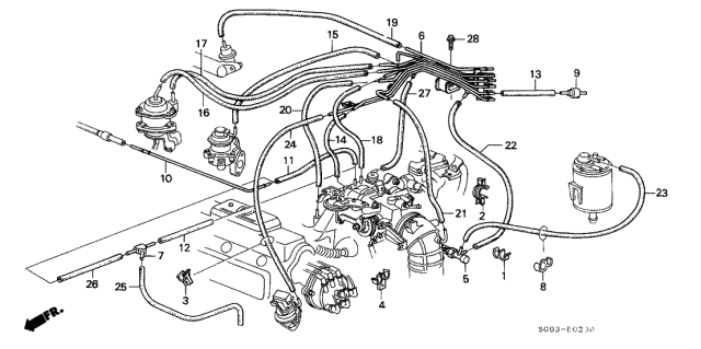 1987 Acura Legend 2 Door STD KA 4AT Install Pipe Diagram
