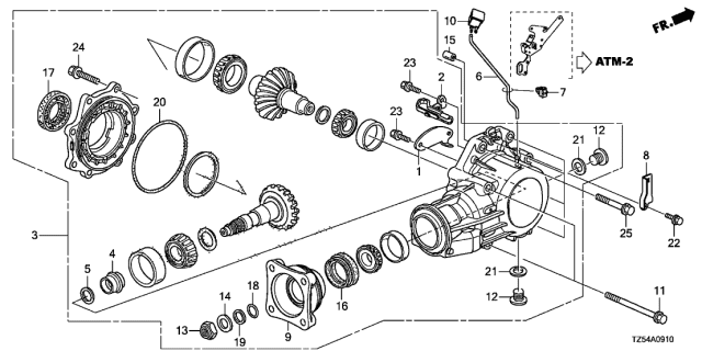 2014 Acura MDX Transfer Assembly Diagram for 29000-5J8-A00