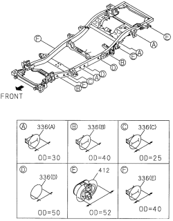 1996 Acura SLX 4 Door 4LS (PREMIUM) KA 4AT Frame - Grommets Diagram