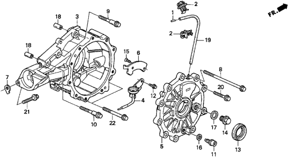 1997 Acura TL 4 Door BAS3.2 KA 4AT AT Differential Carrier (V6) Diagram