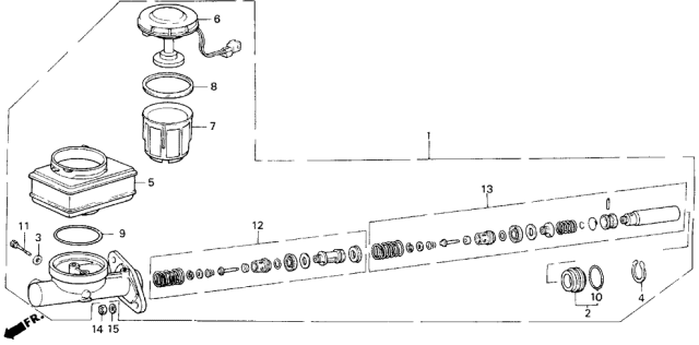 1988 Acura Legend 4 Door LS KA 5MT Brake Master Cylinder Diagram