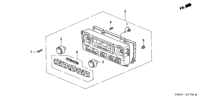 2003 Acura CL Control Assembly, Automatic Air Conditioner (Chamois Gray No. 3) Diagram for 79600-S3M-A51ZA