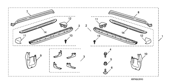 2010 Acura MDX 5 Door SPRT (ENTERTAINMENT) KA 6AT Running Board Diagram