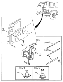 1999 Acura SLX 4 Door 4LS (PREMIUM) KL 4AT Tools Diagram