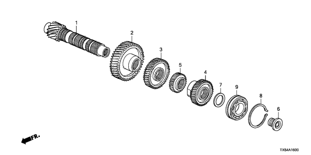 2016 Acura ILX AT Countershaft Diagram