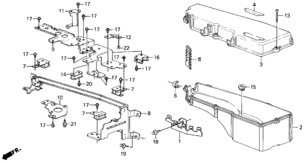 1986 Acura Legend 4 Door LX KA 4AT Control Box Cover Diagram