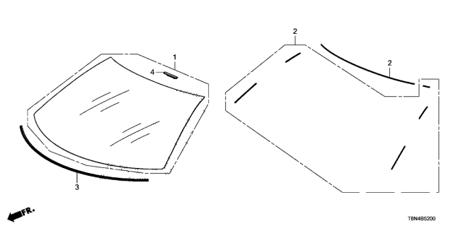 2021 Acura NSX 2 Door FIF KA DCT Front Windshield Diagram
