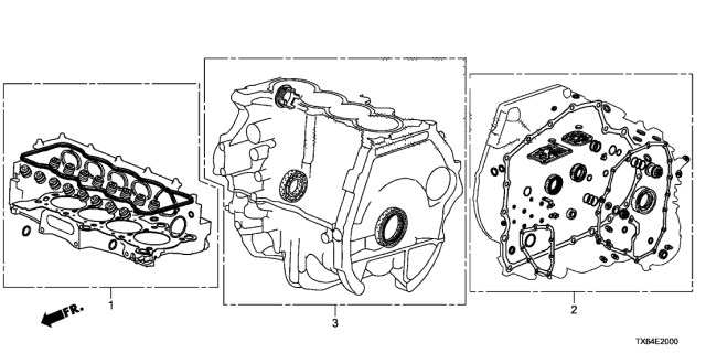 2014 Acura ILX Gasket Kit, At Transmission Diagram for 06112-RY6-000