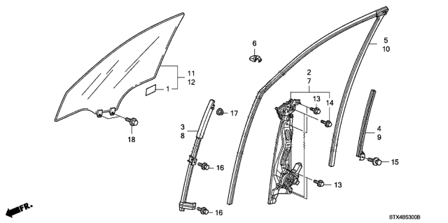 2007 Acura MDX Front Door Windows - Regulator Diagram